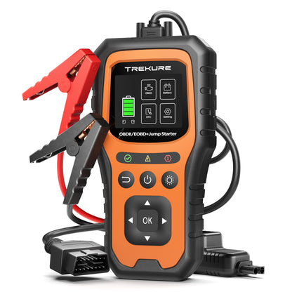 Car Battery Jump Starter with OBD2 Scanner 5000A, Car Battery Jumper Starter Portable (All Gas/10L Diesel), 12V Jump Box Jumper Cables, Code Reader for Check Engine Light, Diagnostic Tool