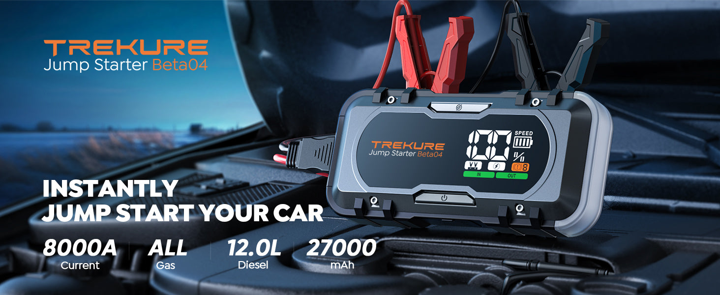 8000A Car Battery Jump Starter, Battery Jumper Starter Portable