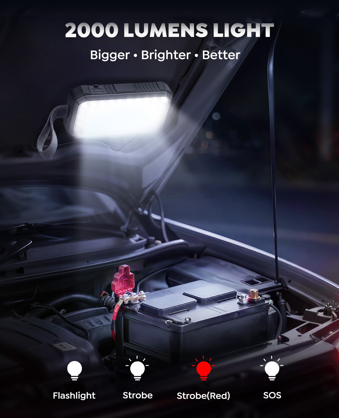 TREKURE Car Battery Jumper Starter Portable 5000A, Portable Car Jump Starter up to 10L Gas or 8L Diesel Engine, Jump Box, Jumper Cables for Car Battery, Magnetic Build, 4 Mode Flashlight, Power Bank