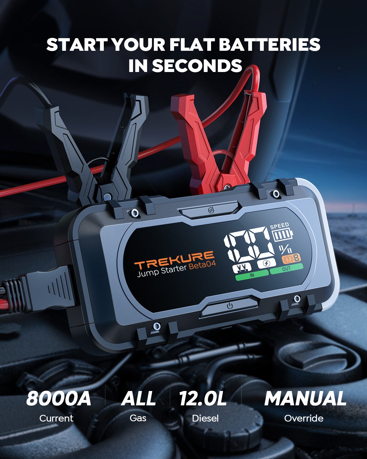Car Jump Starter 8000A 8-in-1 65W Charging Car Battery Jump Starter Ba Trekure Car Jump Starter 8000A 8-in-1 65W Charging Car Battery Jump Starter Ba Trekure